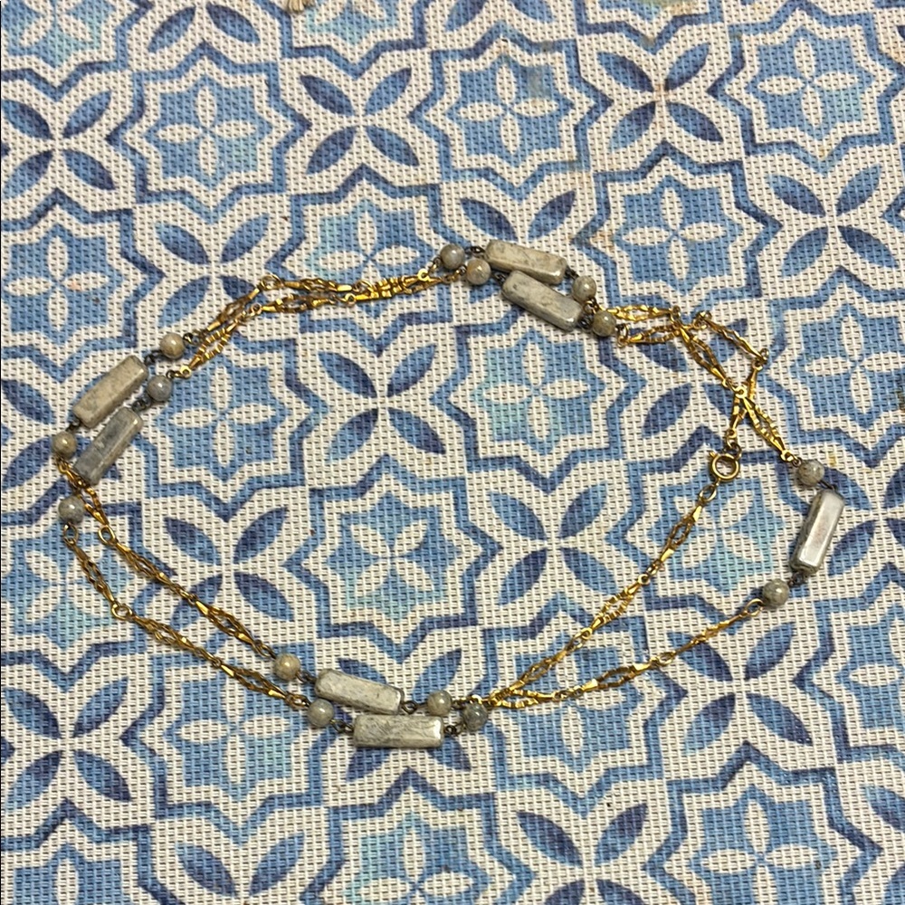 Gold and Silver Beaded Necklace - Picture 5 of 6